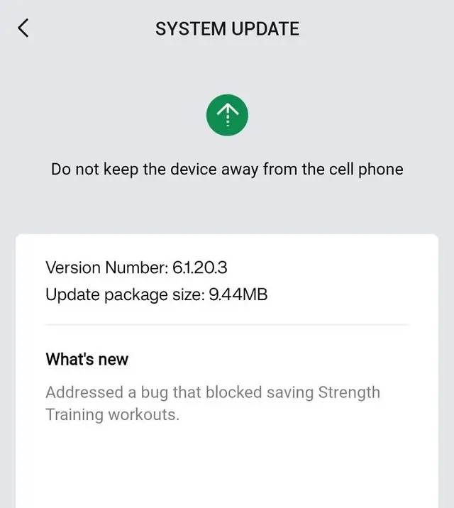 Amazfit Active 2 smartwatch tracking strength training workout after firmware update 6.1.20.3