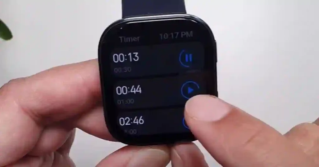 Amazfit Bip 6 screen displaying simultaneous countdown timers
