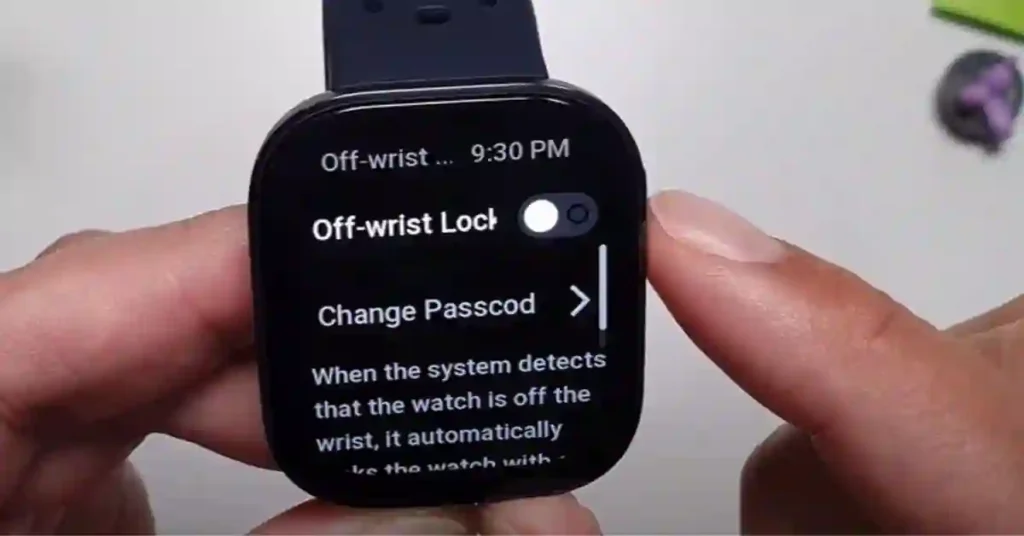amazfit-bip-6-hidden-features Close-up of Amazfit Bip 6 showing Wrist Lock passcode screen