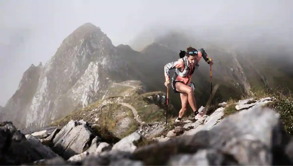 Ruth Croft celebrating after winning the 2025 UTMB