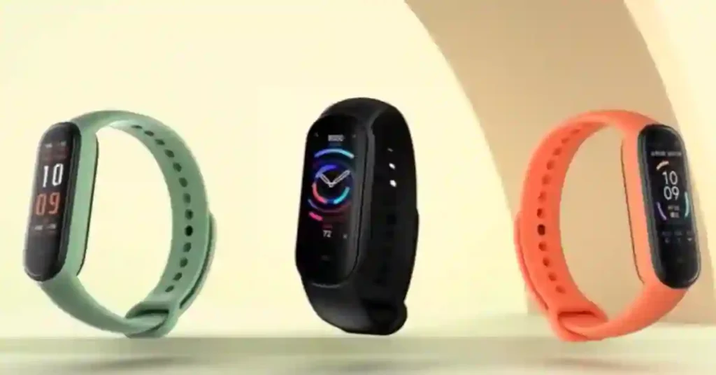 imeline graphic showing Amazfit Band 5, Band 6, Band 7, and a question mark for Band 8.