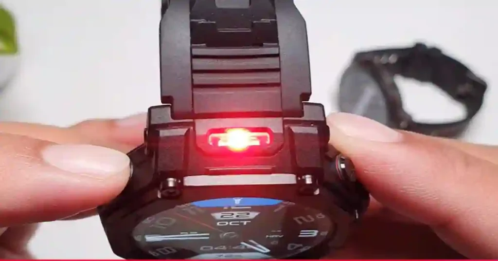 T-Rex 3 Pro built-in flashlight with red light mode activated for outdoor use