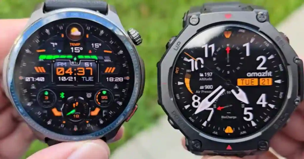 Amazfit T-Rex 3 Pro vs Balance 2: What’s the Real Difference in 2025? Side-by-side view of Amazfit T-Rex 3 Pro vs Balance 2 smartwatches, comparing rugged and sleek designs for 2025