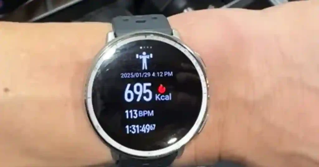 Amazfit Active 2 smartwatch showing training load, recovery time, and VO2 Max stats