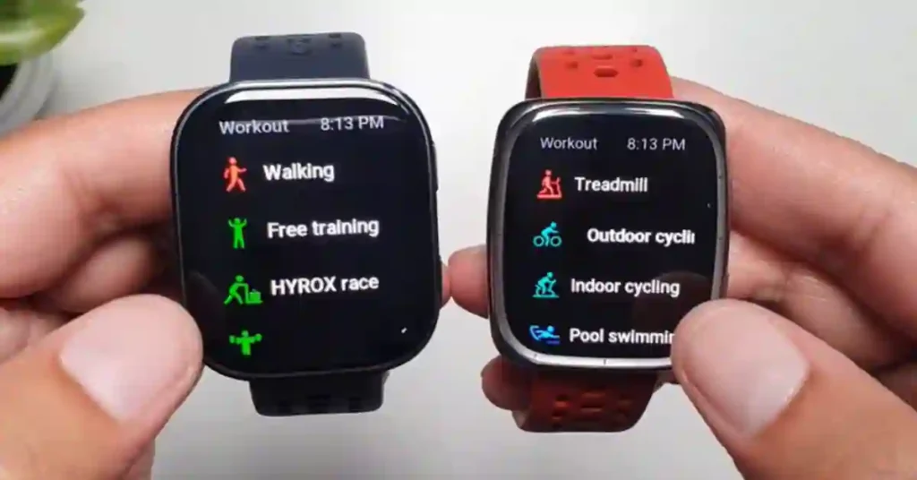 Comparison of fitness features and exercise tracking modes on Amazfit Bip 6 and Active 2 Square
