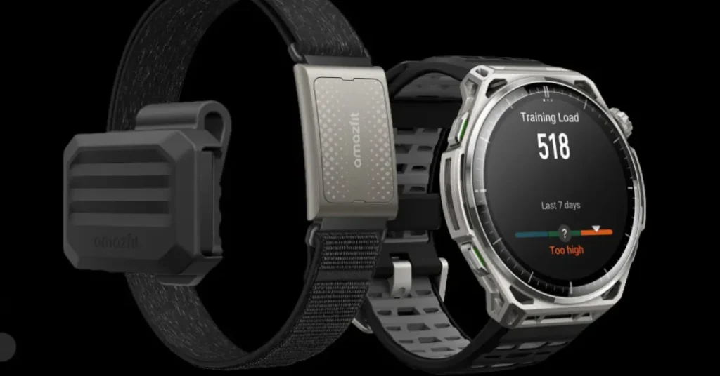 Amazfit Helio Strap Pro and original Helio Strap side by side showing differences in sensors, features, and HYROX tracking capabilities in 2026.